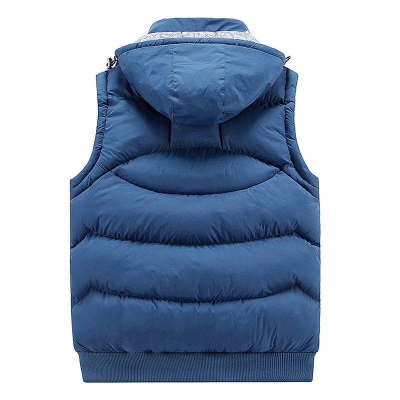 Mode Mouwloze Jas Mannen Verdikking 100% Katoenen Vest Hoed Hooded Warm Vest Winter Vest Mannen Casual Windjack