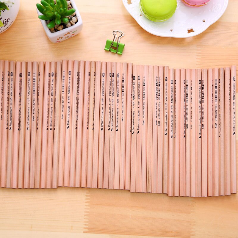 1pc houten zwarte kern  hb 2b standaard potlood schetspotlood natuurlijk hout tekenbenodigdheden kantoor schoolbenodigdheden studenten schrijfwaren