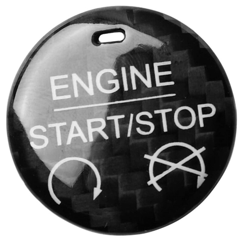 Car Engine Start Stop Button Sticker Interior Trim for Ford Mustang Carbon Fiber