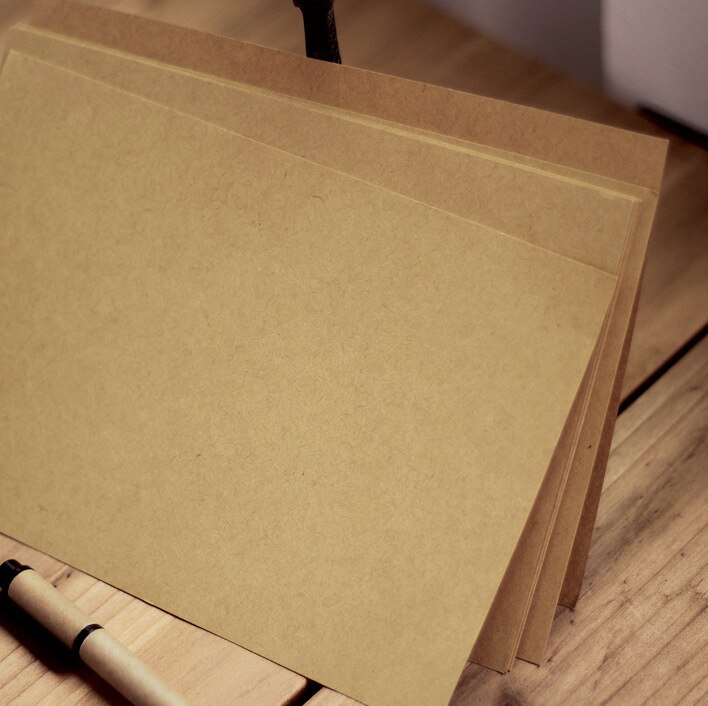 50pcs Vintage Kraft Paper Stationery Blank Paper Memo Pad Message Card for School Office Supplies Stationery Kraft Paper