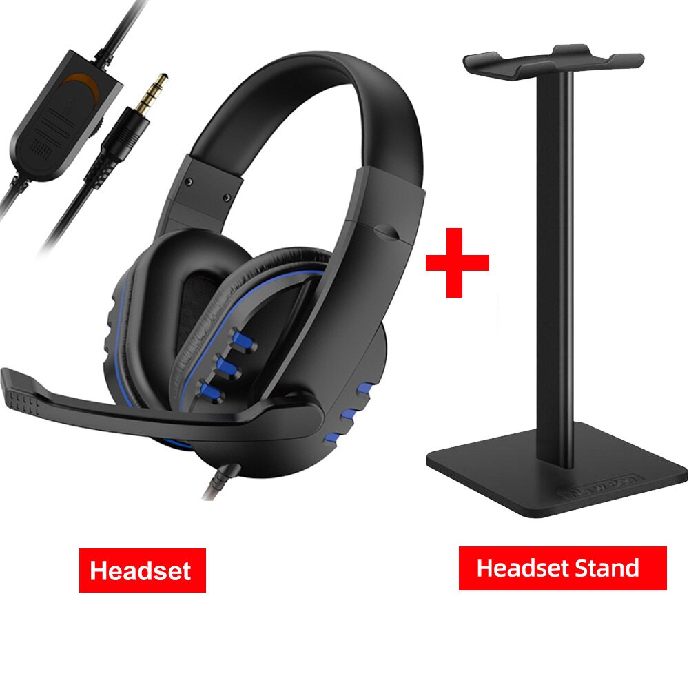 Auriculares estéreo para videojuegos, cascos con cable de 3,5mm para Xbox one, PS4, PC, con micrófono y Control de volumen: Blue Add S