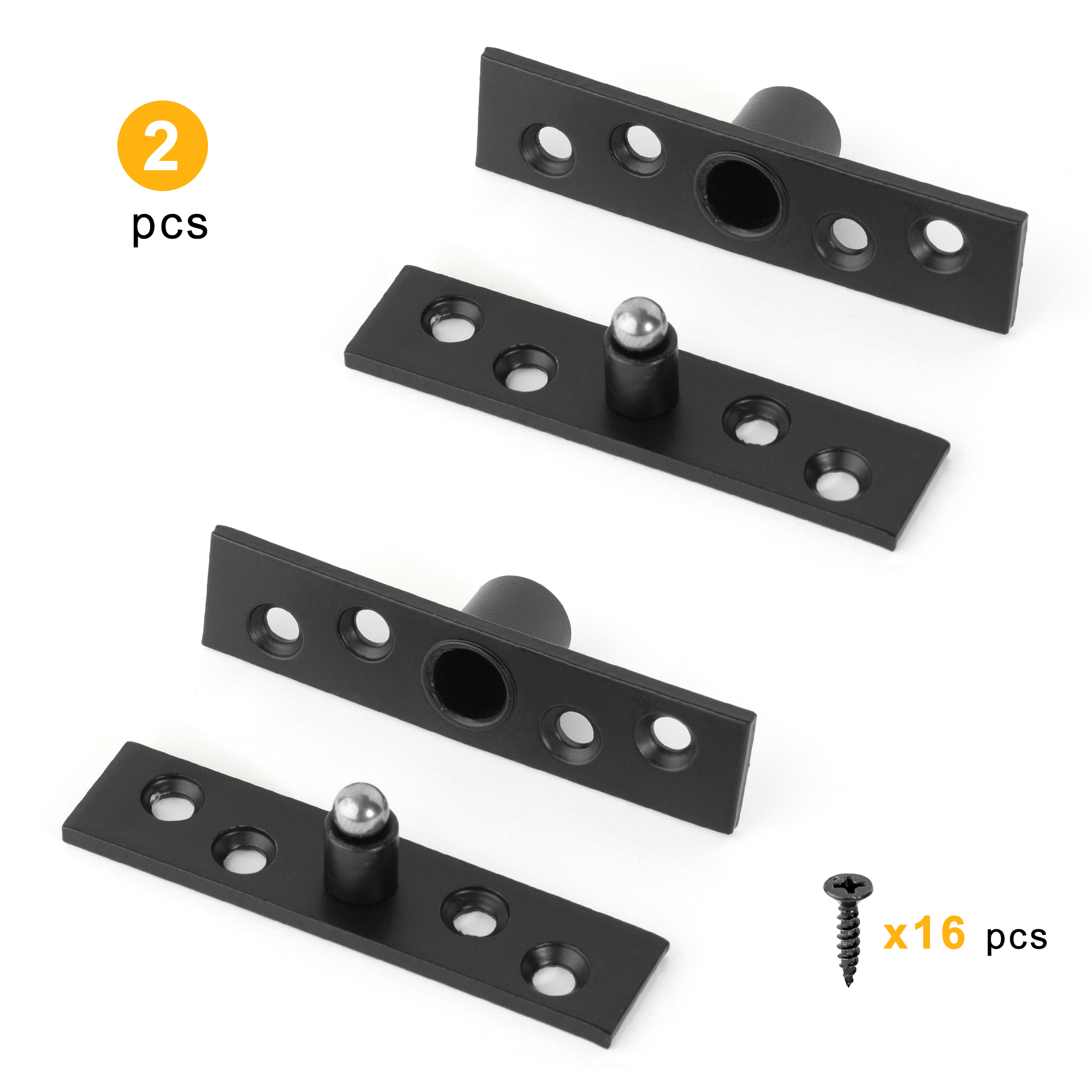 Stainless Steel Pivot Hinge Central and Offset-Axes Rotating Hinge 360 Degree Door Concealing Up Down Shaft for Wooden Doors: black