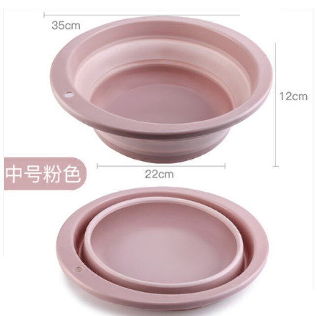 1pc hopfällbara tvättställ utomhus hopfällbar hink behållare bärbar handfat hopfällbar silikon tvättställ badrumstillbehör: Beige