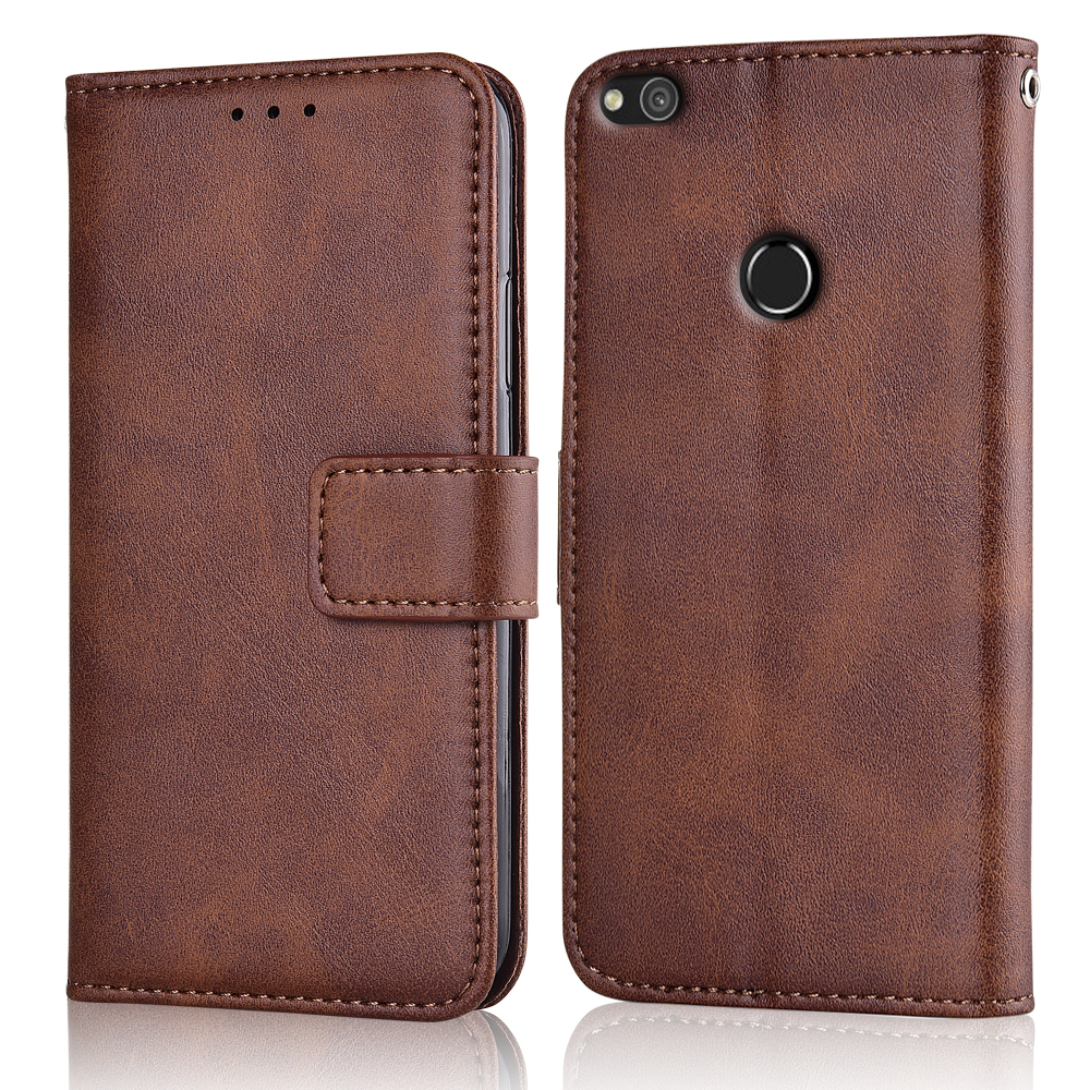 For Huawei Honor 8 Lite PRA-TL10 Case For On Huawei 8 Lite 8Lite Coque Luxury Wallet Case For Huawei PRA-TL10 Book Flip Cover: niu-Brown