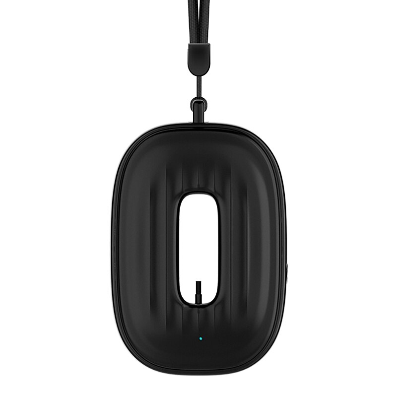 Hanging Neck Air Purifier Stylish Personal Wearable Mini Portable Car Oxygen Bar Negative Ion Air Purifier: Black