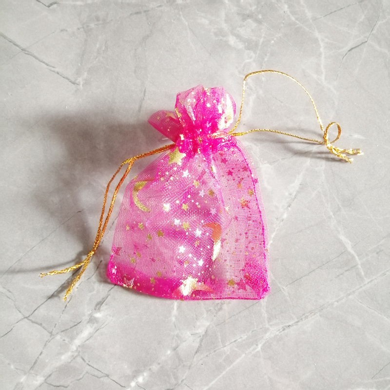 500 sztuk Star Moon Organza torby na prezenty woreczek na etui na biżuterię Mini saszetka sznurek do przechowywania opakowanie biżuterii na torebki torby ekspozycyjne