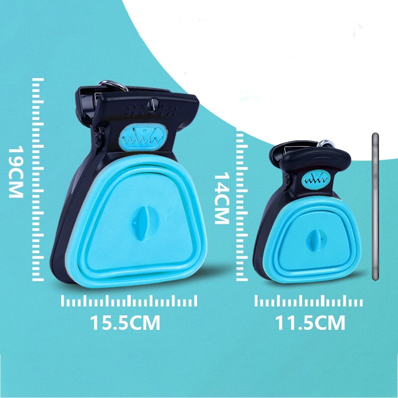 Opvouwbare poepschep voor honden en katten, inclusief 1 rol afbreekbare zakjes, poepschep, snel en eenvoudig uitwerpselen opruimen