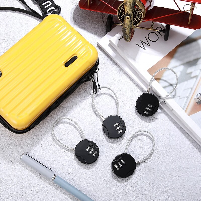 4 Pieces Combination Lock 3 Digit Outdoor Waterproof Padlock For School Gym Locker, Sports Locker, Fence, Toolbox, Gate