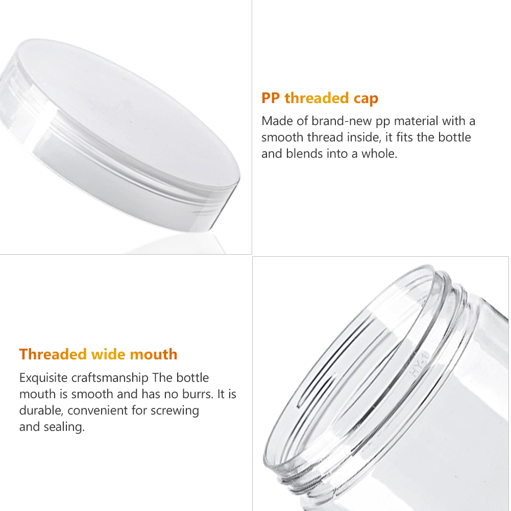 10pcs 30/50/60/80/100/120/150ml Food Storage Jars Clear Lid Bottle Pot Balm Plastic Container Can Tin Transparent Screw Empty