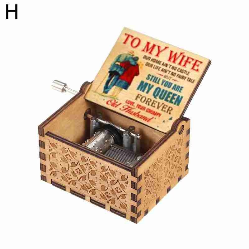 Hand-operated Wooden Music Box, Classical Carving Crafts, Home Decorations L2P3