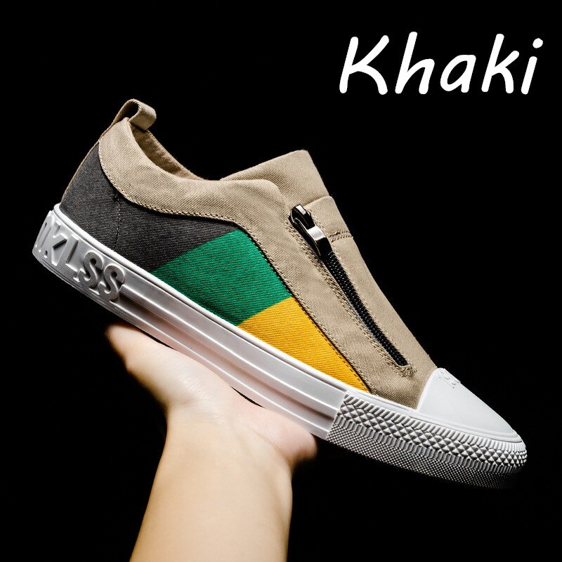 Instapschoenen van oude beijing-stof, bijpassende kleuren, ademende canvas schoenen, casual all-match studentensportschoenen: Khaki / 40