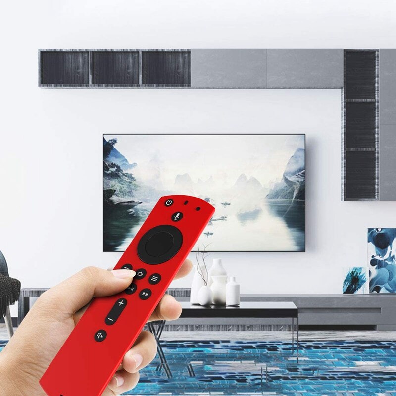 Siliconen afstandsbedieningshoes voor fire tv stick 4k/ ( fire tv square/fire tv (3rd gen): Rood