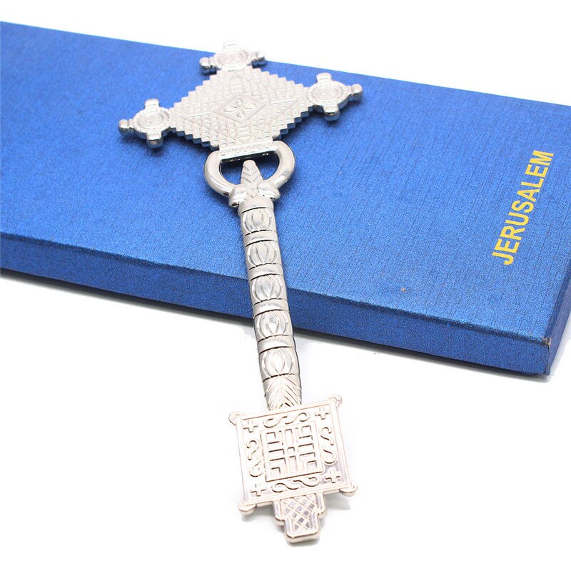 Hand Held Metal Cross Jeruzalem Israël Katholieke Religieuze Kerk Gebed Ceremony Supplies Catolicos Religioso Sieraden Craft: JS085-Silver