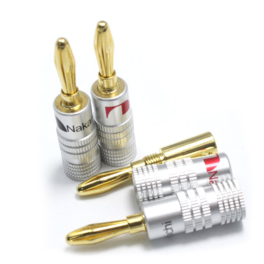 8Pcs 4mm Banana Plugs Neue 24K Gold Lautsprecher Nakamichi für Video Lautsprecher Stecker