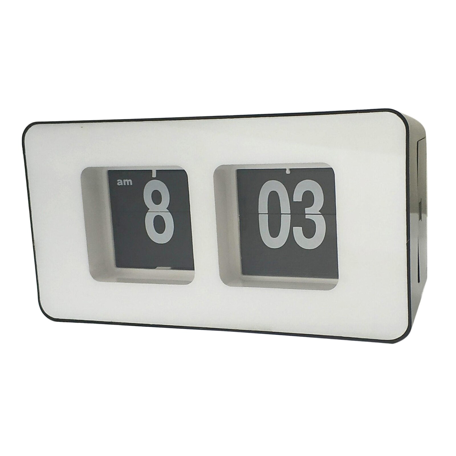 Auto Flip Clock File Down Page Clocks Desk Clock Smart Light Clock for Home Flip Clock Desk Tube Big Vintage Alarm Table: White