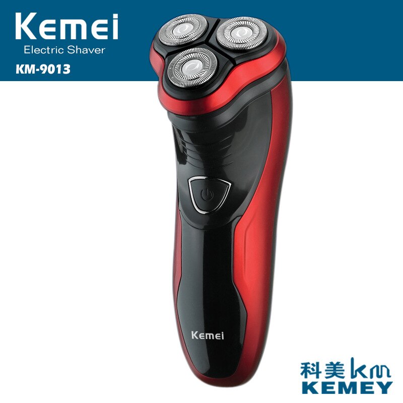 Kemei 3d elektrisch scheerapparaat, oplaadbaar elektrisch scheerapparaat, afwasbaar, drievoudig mes, scheerapparaat voor mannen, baardtrimmer 40d