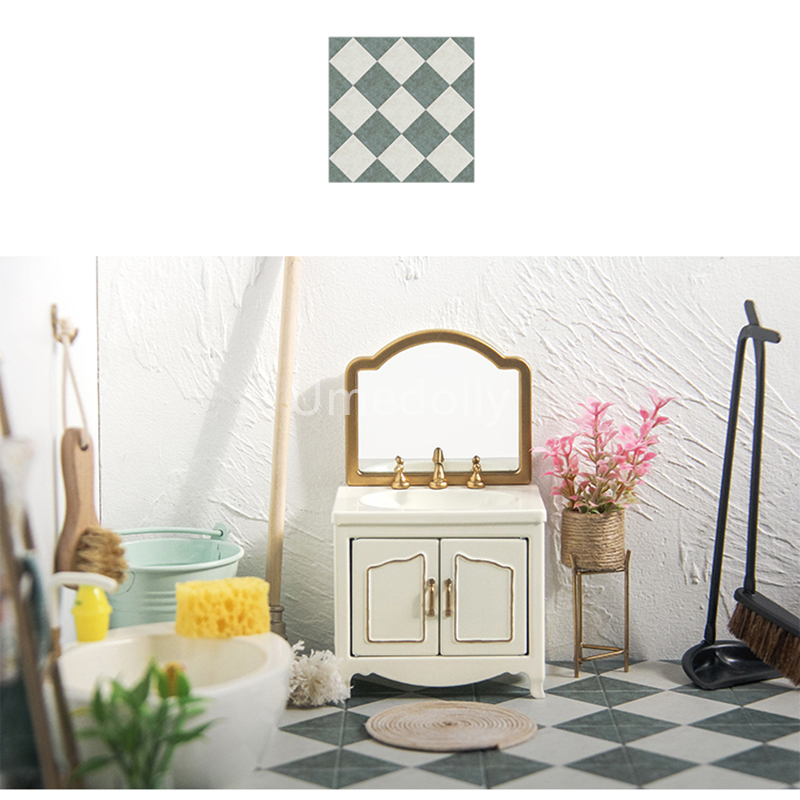 Muebles de tablero de suelo de casa de muñecas en miniatura 1:12 para muñeca Blyth BJD, accesorios de decoración de muebles de casa de cocina