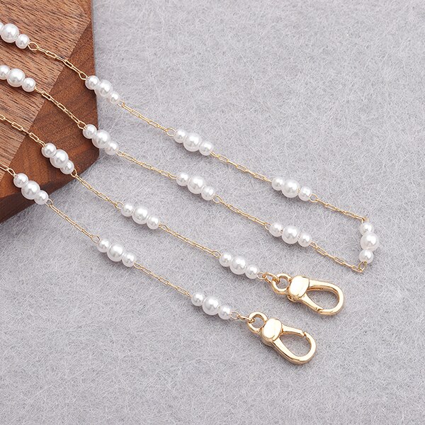 Gufeather m836, acessórios de jóias, corrente de cinta de óculos, 18k banhado a ouro, 0.3 mícrons, feito à mão, pérola plástica, corrente de máscara, 80 cm/pcs: M83606