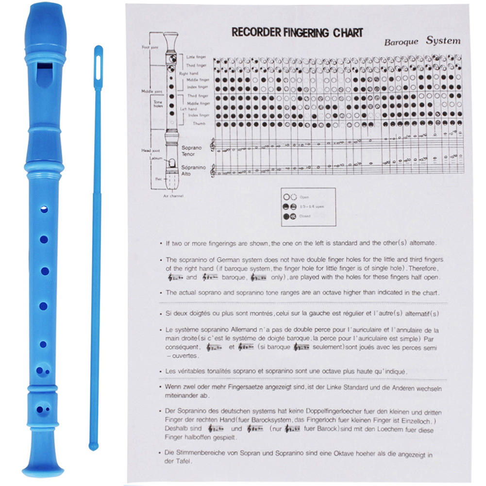 Clarinete ABS para niños y adultos, instrumento Musical educativo, con palo de limpieza, T8: Azul