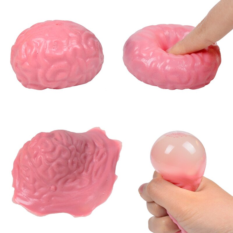 1pc hjerne tomatæg form gummi antistress reliever klemmer bold sjovt legetøj blødt klæbrig relief nyhed simulation squishy: Hjerne