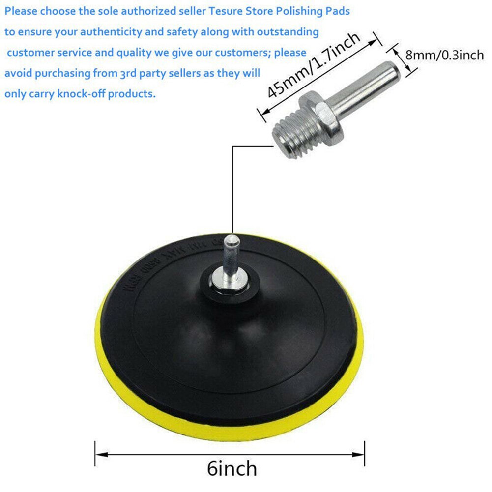 7Pcs 6in Polijsten Waxen Buffing Matten Spons Kit Voor Auto Polijstmachine Adapter 6-Inch Schroefdraad Boren Houtbewerking