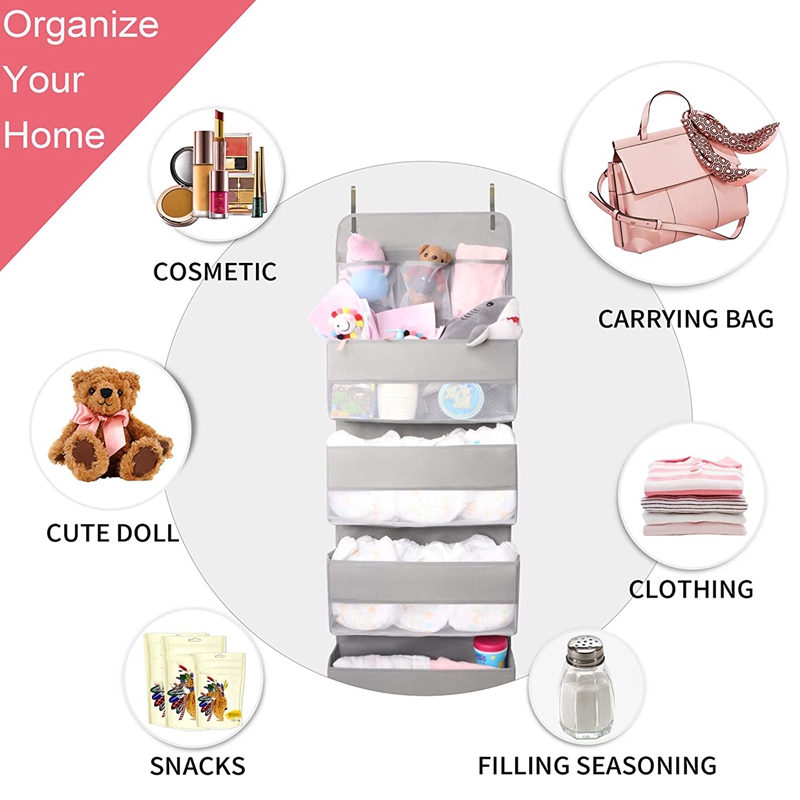 Over Door Hanging Organizer Storage - Pockets Closet Bathroom Baby Nursery Organizer Perspective Window Wall Mount
