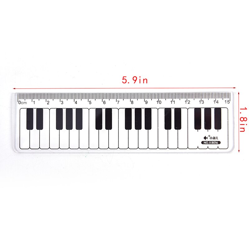 1pc Cute 15cm Musical Notes Piano Keyboard Plastic Straight Rulers Bookmark School Student Drawing Sketch Stationery