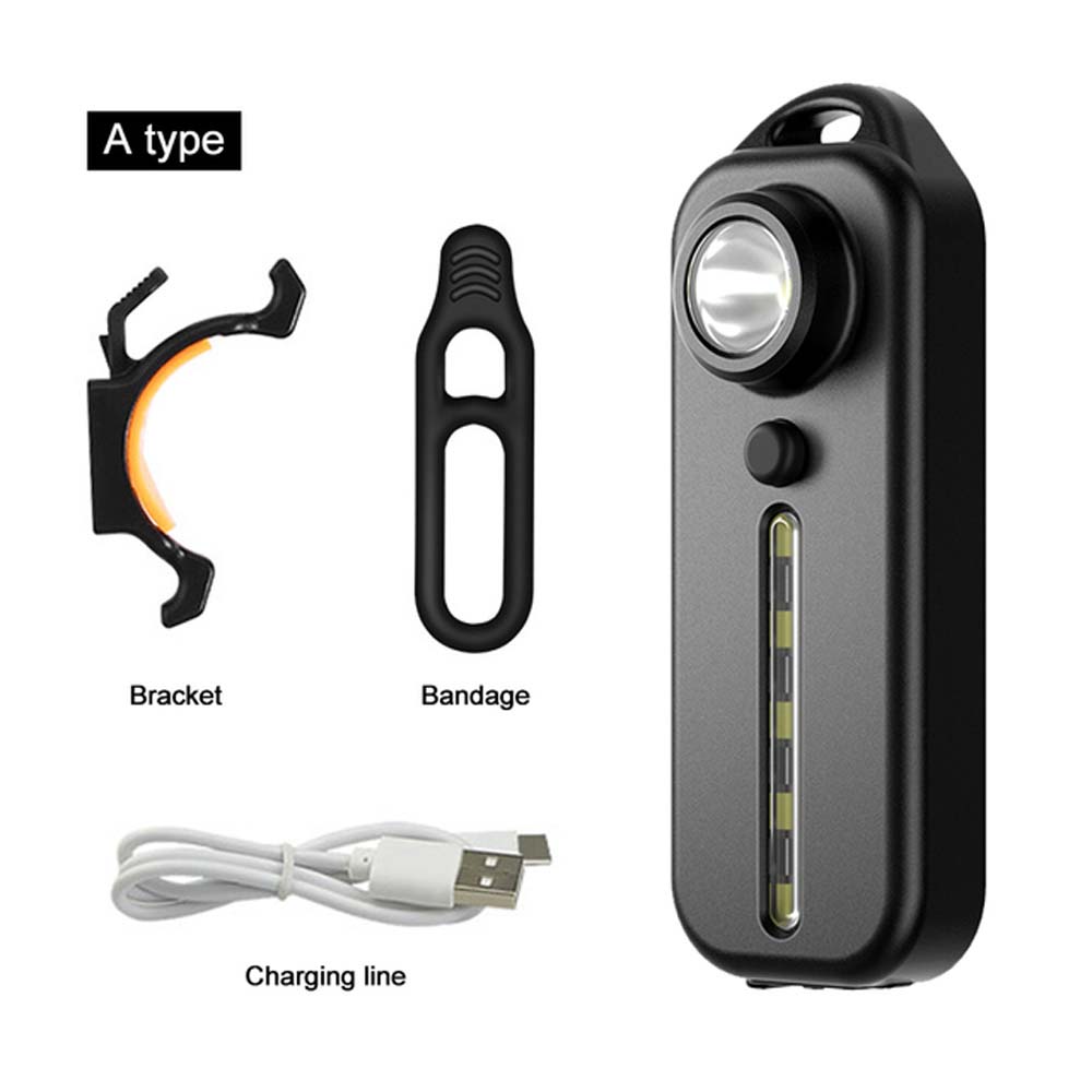Luz LED de policía de hombro roja y azul con Clip, carga USB, advertencia intermitente, linterna de seguridad, luz de advertencia para bicicleta: Blanco