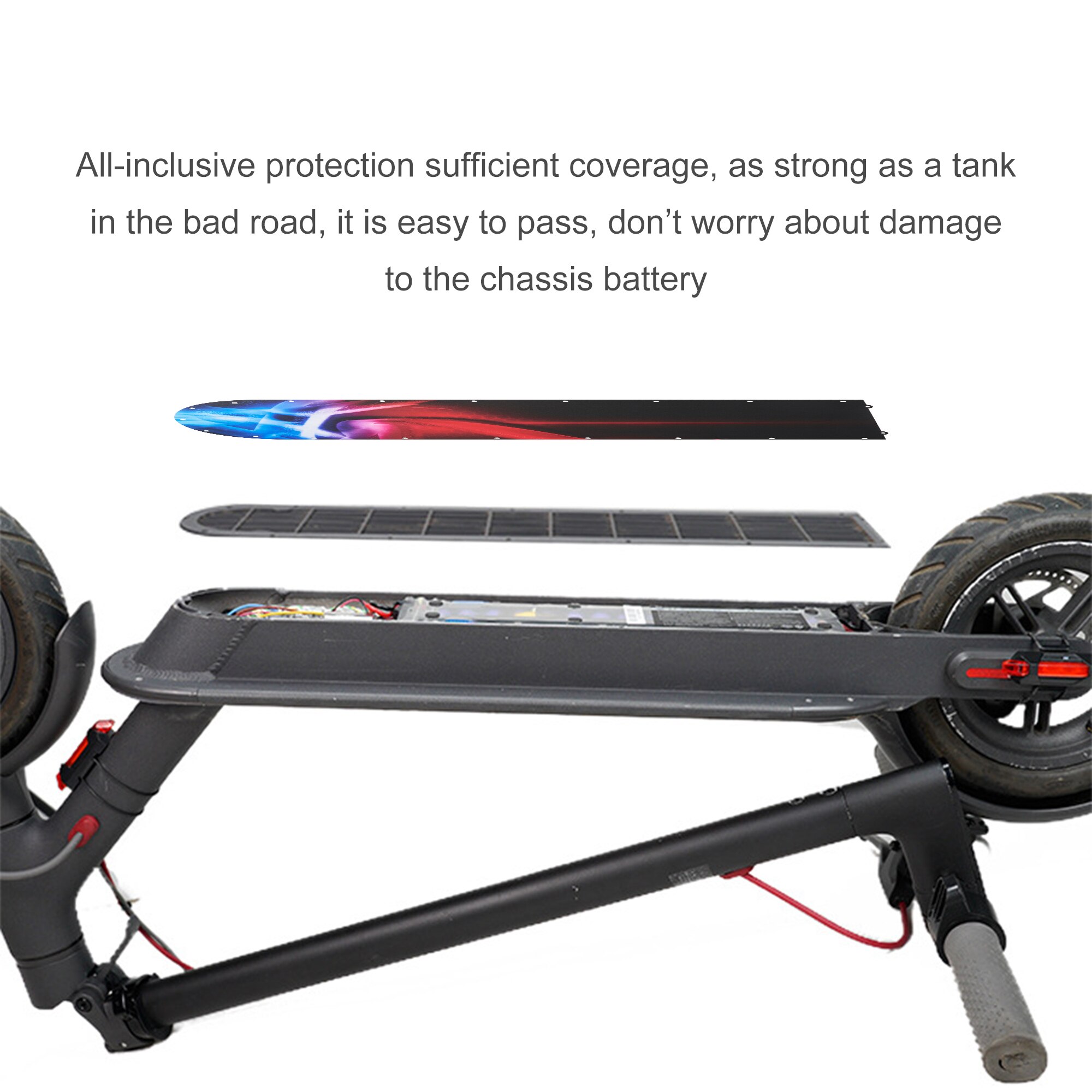 For Xiaomi M365 Pro Electric Scooter Battery Stainless Steel Floor Waterproof Cover Colorful Inkjet Chassis Armor Accessories
