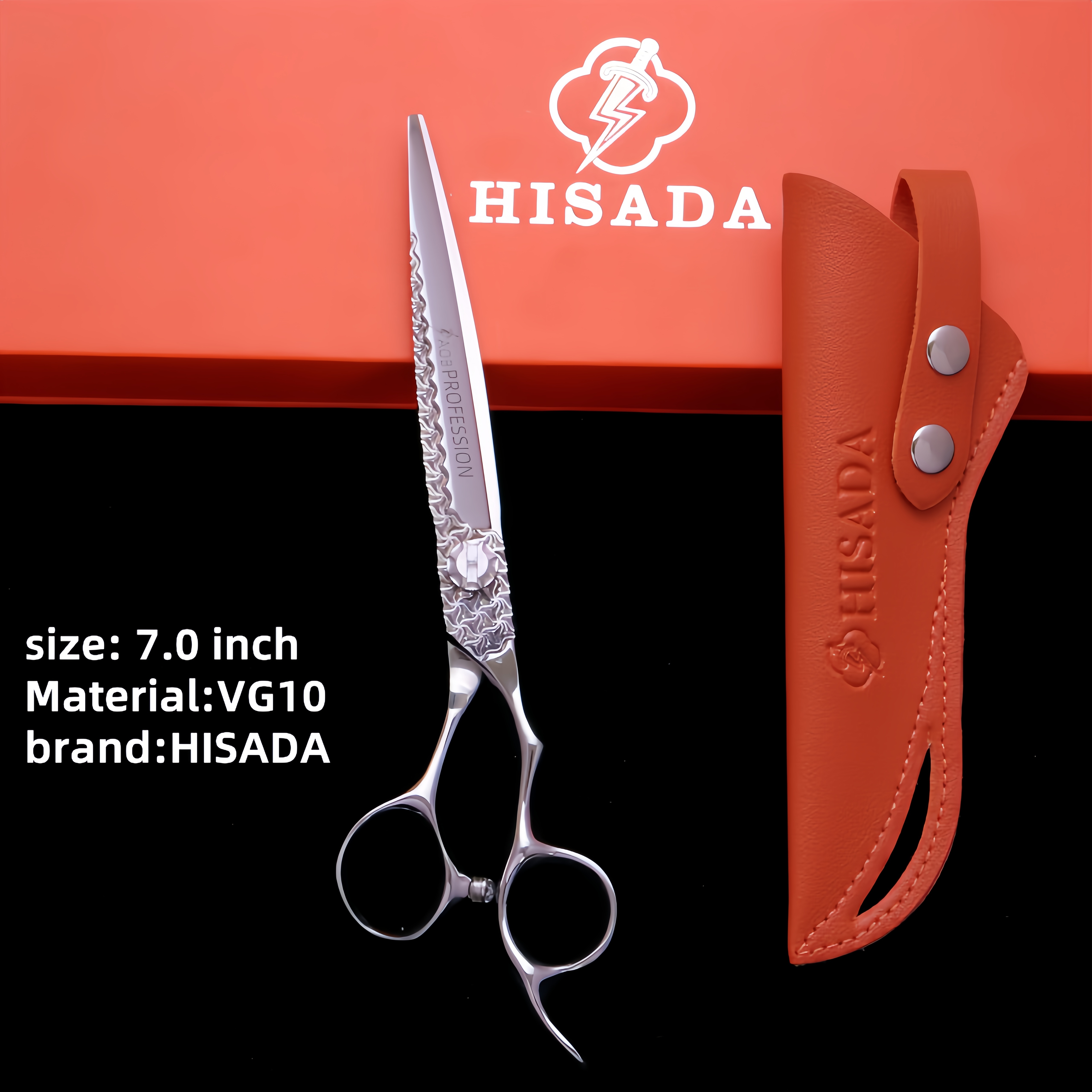 HISADA 6,0-inch VG10 staal Wolfraam Staal Patroon Hoogwaardige schaar Patroon Professionele Kapsalon Top Professionele Schaar: Chocolade