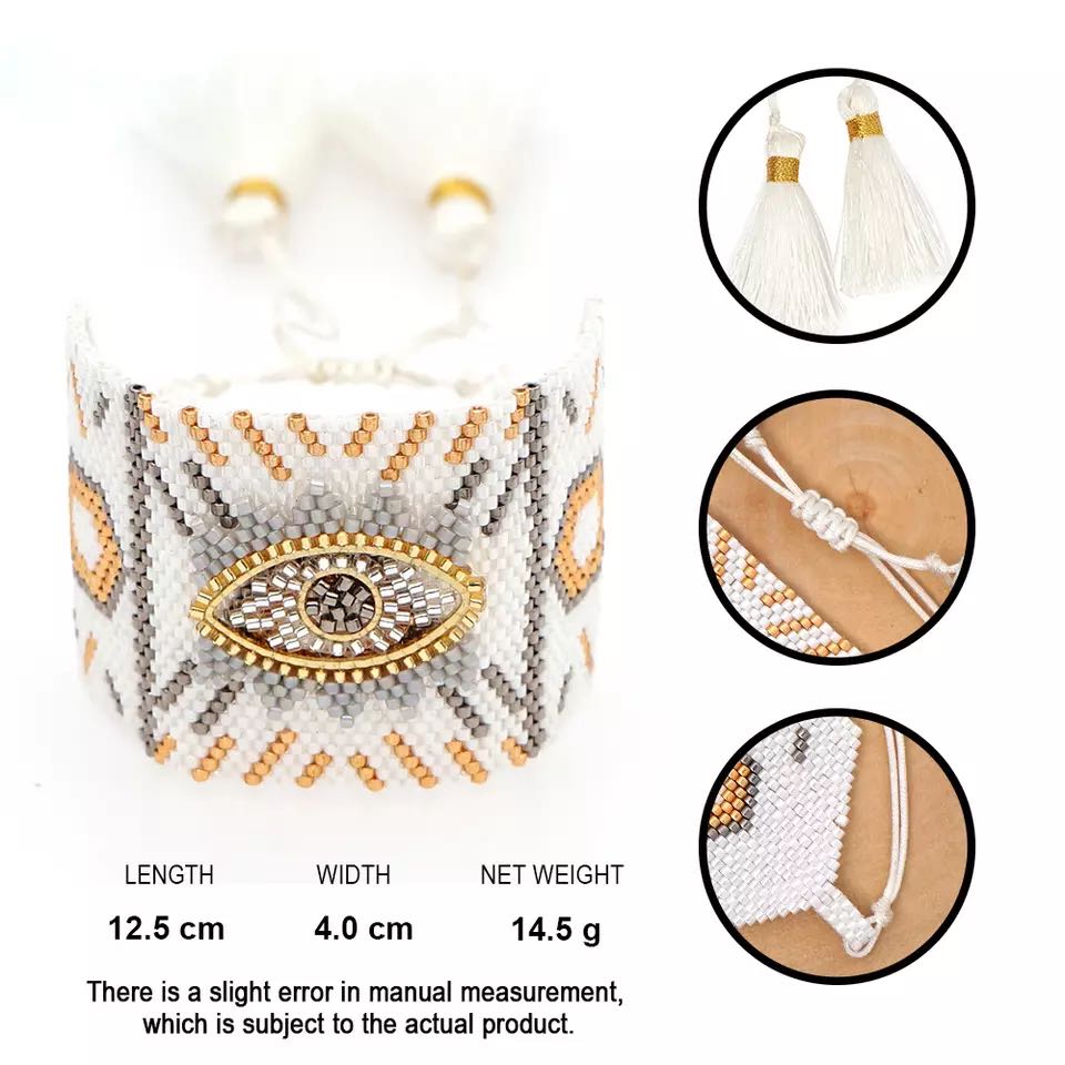 Zhongvi armband voor vrouwen miyuki lucky evil eye armbanden pulseras mujer femme kristal miyuki sieraden vrouw handgemaakte weefkralen