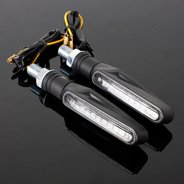 4 stuks universele led knipperlichten voor motorfietsen met stromend water, flexibele, buigbare amberkleurige lamp