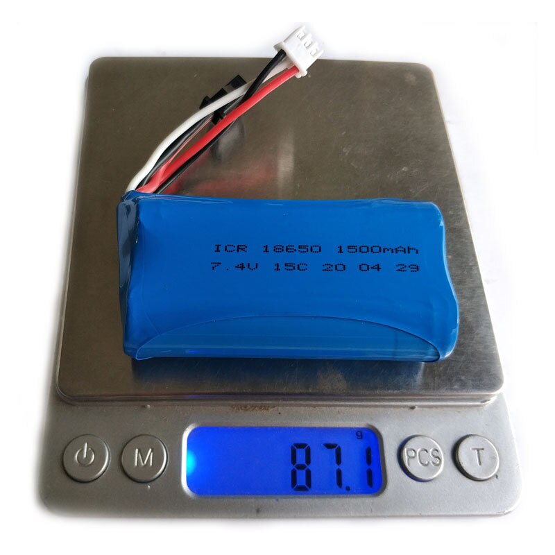 7.4V 1500mAh Lipo Battery for WPL MN99S D90 U12A S033g Q1 H101 7.4V 18650 SM Battery Rc Boats Cars Tanks Drones Parts