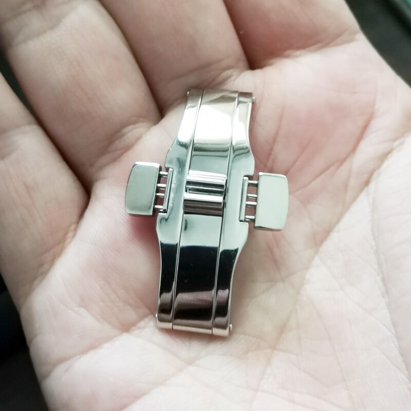 6mm 316L Metal Watch Band Buckle 6mm Watchband Strap Silver Stainless Steel Clasp Butterfly Button Accessories