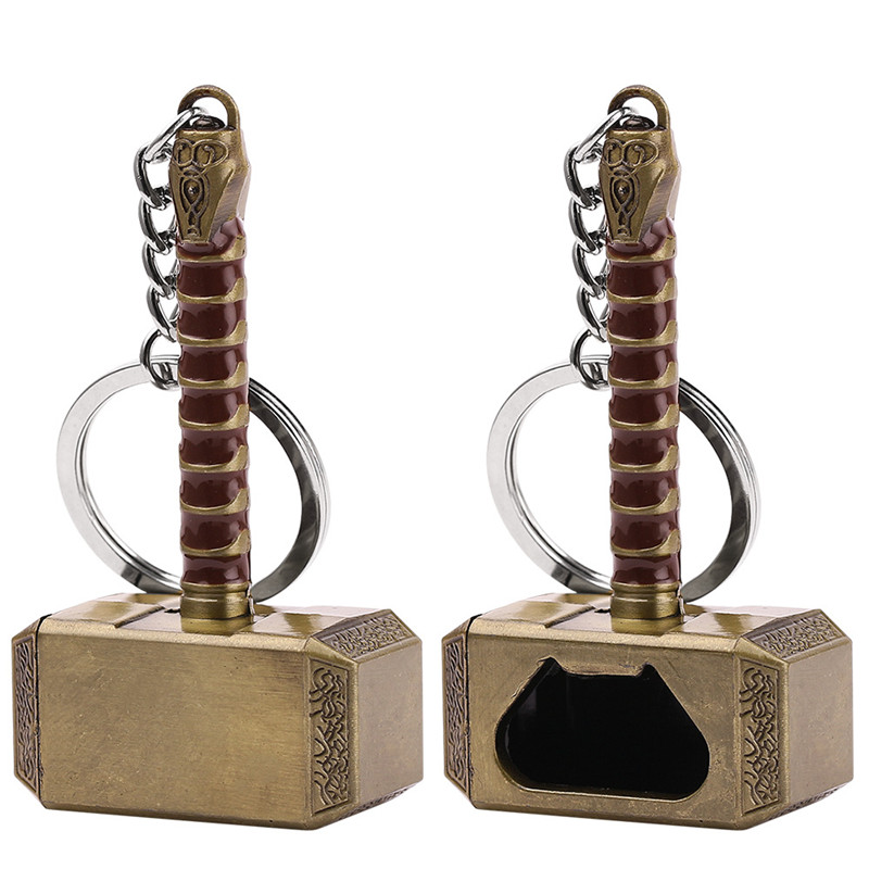 1pcs Hammer Shaped Beer Bottle Opener Portable Keychain Metal Tools Infinity Thanos Gauntlet Soda Glass Caps Remover Openers: B2 Gold