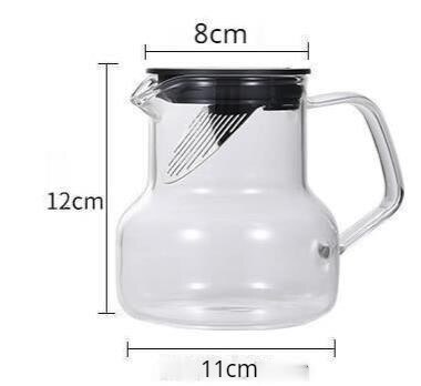 Hervidor de agua frío de 1000ml, tetera de vidrio a prueba de explosiones, jarra de vidrio con protección de alta temperatura: 700ml black Cap