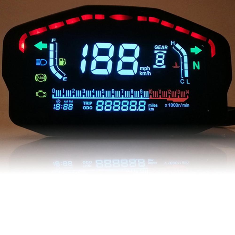 Universal Motorcycle LCD Digital Backlight Odometer Speedometer Tachometer Gauge Universal Modification Parts