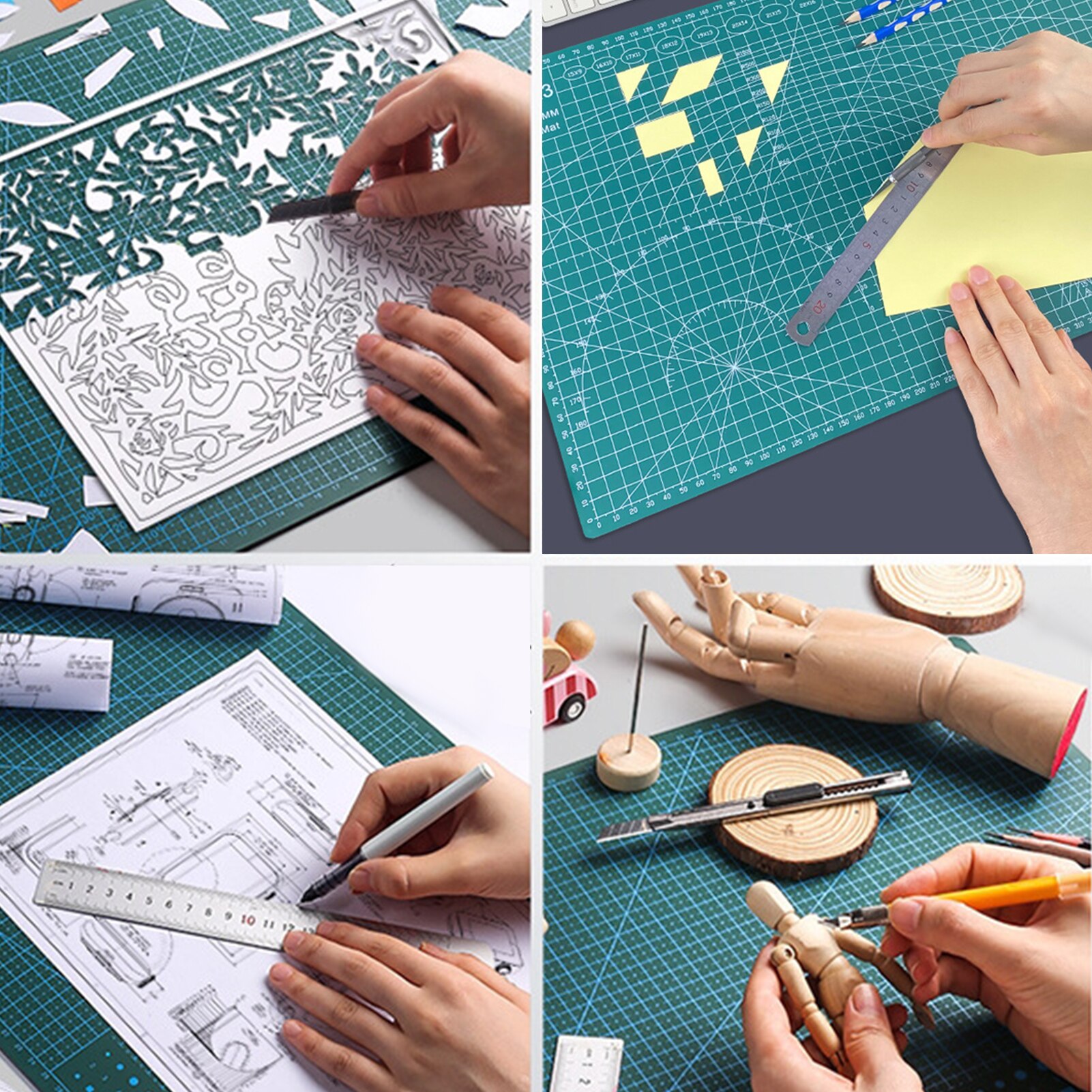 A2 Cutting Mat Double-sided Cutting Board Cut Pad DIY Tool with Clear Lines Angles for Sewing Fabric Scrapbooking Art Craft