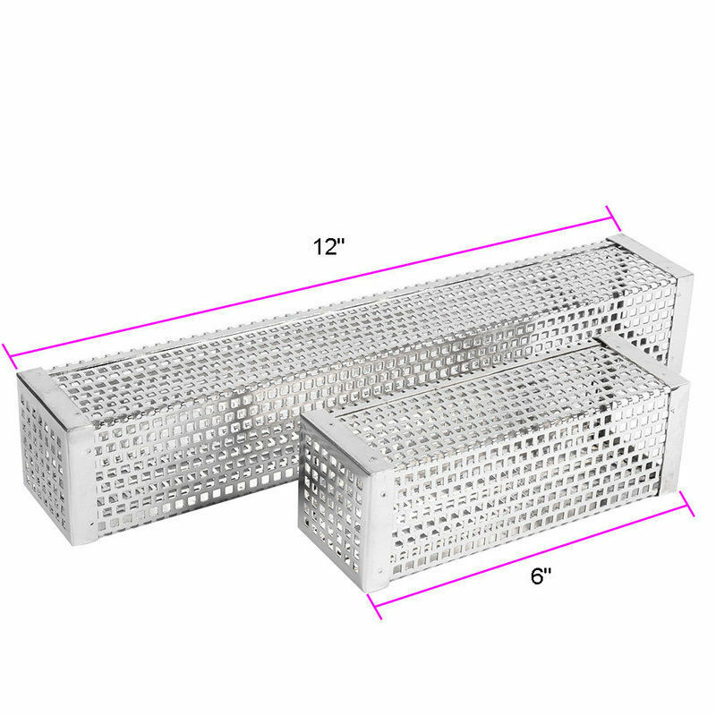 Bbq rustfrit stål perforeret mesh ryger rør filter gadget udendørs madlavning grill grill røgfilter bacon bbq værktøj