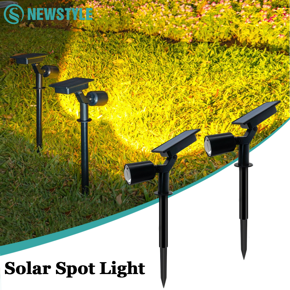 LED-spots op zonne-energie Buiten waterdicht Ultra Bright Sunset Spot Landscape Wandlamp voor boomvlag gazon tuinverlichting