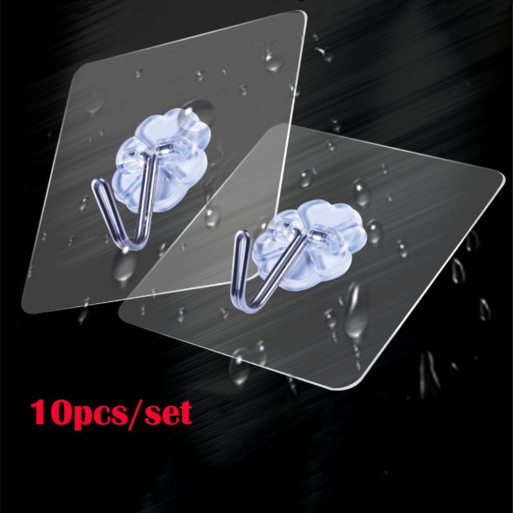 Queekay 30 stuks zelfklevende haken, transparant, extra sterk, klein, geschikt voor herbruikbare naadloze haken, zelfklevende acryl kleerhangers voor keuken, badkamer, toiletdeur en muur