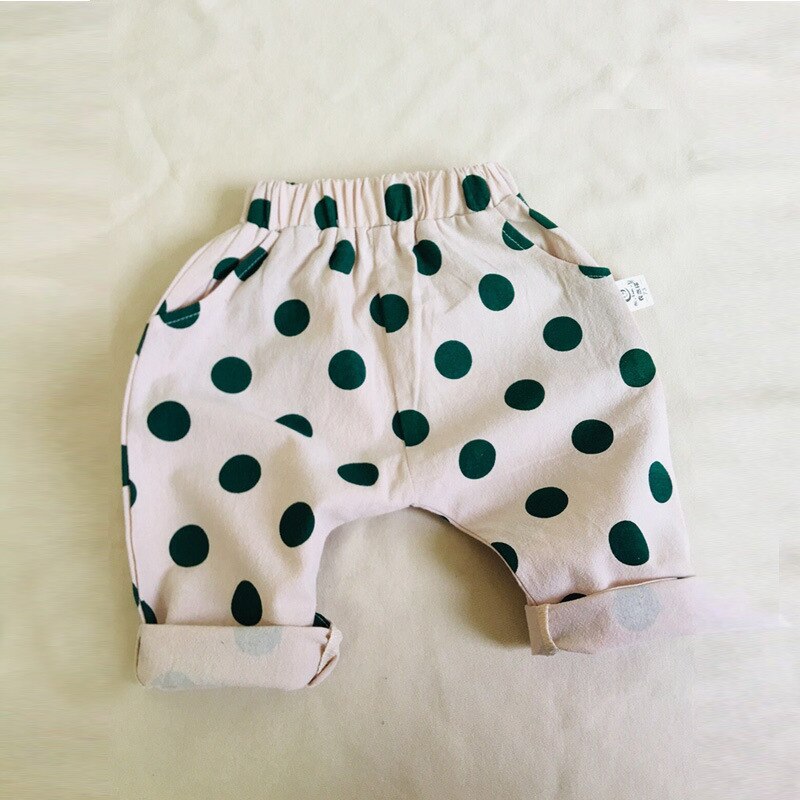 Koodykids Lente Baby Meisje Jongen Broek Herfst Baby Polka Dot Broek Broek Peuter Baby Jongen Meisje Leggings Zachte Katoen: green / 3T