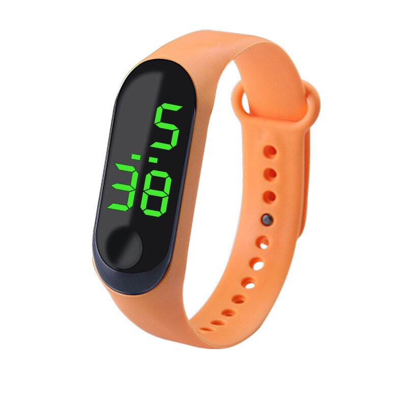 Creatieve Groene Display Kinderen Horloges Sport Waterdichte Led Kinderen Horloges Jongens Digitale Klokken Voor Meisjes Beste Cadeau Reloj Niño: orange