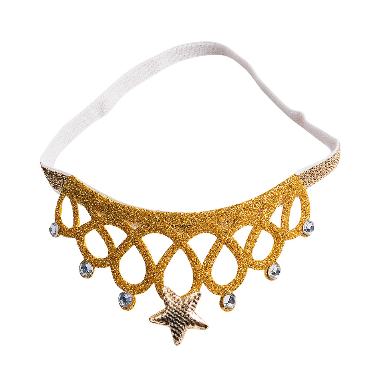 Citgeett moda acessórios para o cabelo do bebê meninas coroa hairband bandana miúdo tiara aniversário: Ouro / Dourado