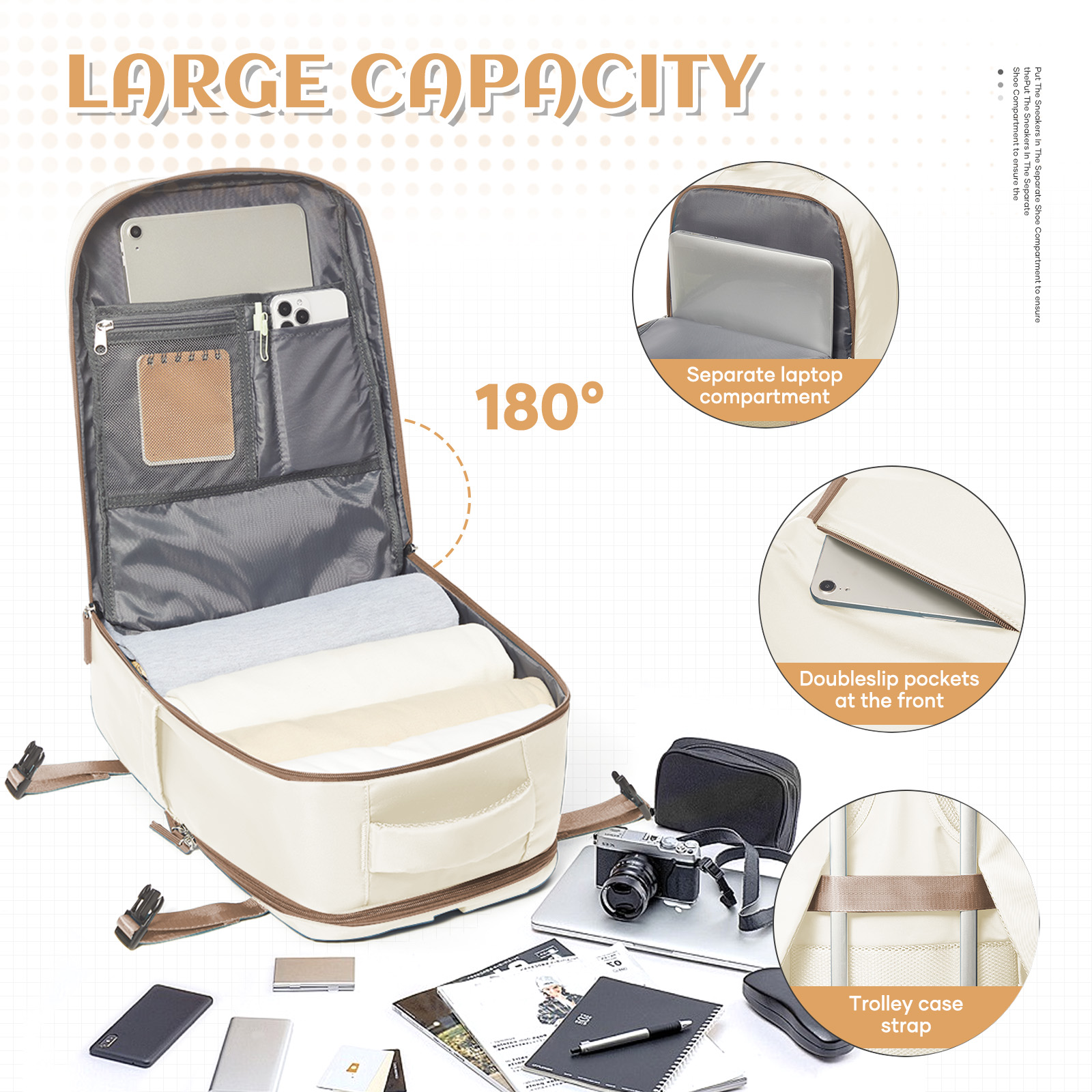 Reisrugzak voor dames heren, handbagage 40x20x25 voor Ryanair Cabin reistas College boekentas Waterdichte laptoptas voor werk