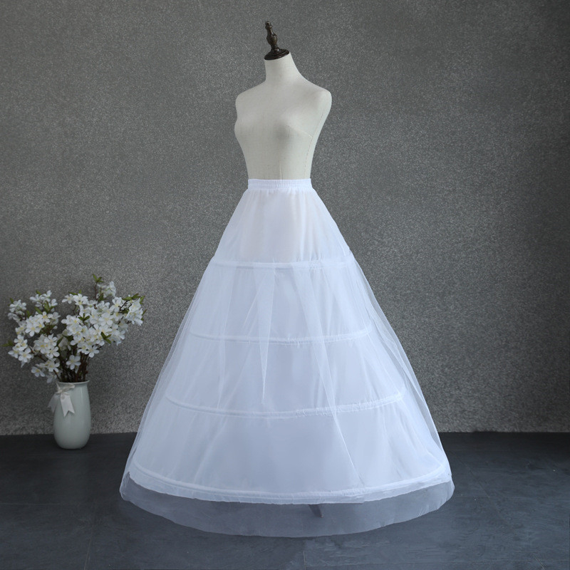 Lange bruidsjurk petticoat crinoline onderrok trouwjurk galajurk hoepel 4- botten witte petticoat vintage onderjurk tutu volwassen