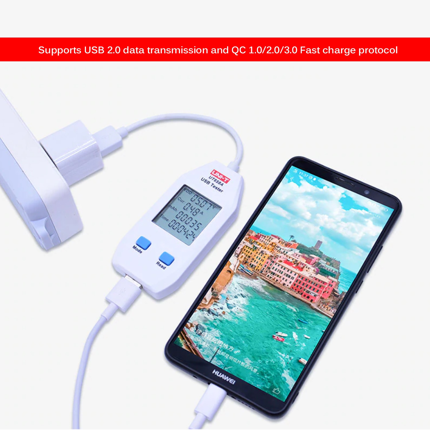 Usb strømmåler lcd usb tester detektor voltmeter amperemeter digital strømkapacitetstester