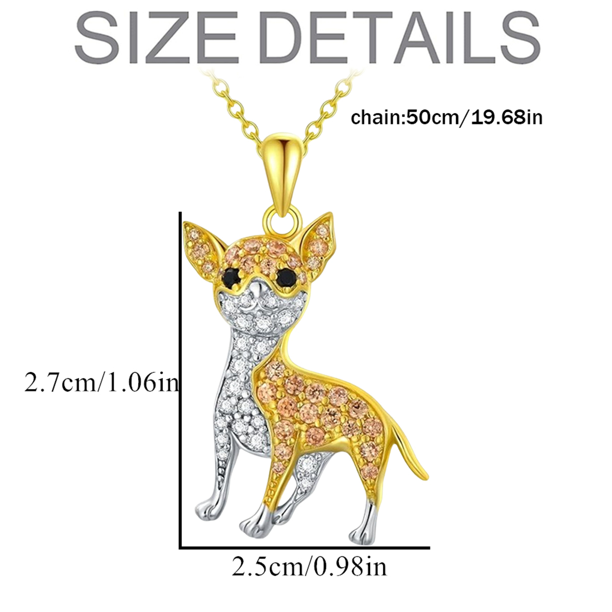 Collar con colgante de Chihuahua dorado bonito y para mujer, exquisitos accesorios de joyería para cachorros, de vacaciones para amantes de los perros