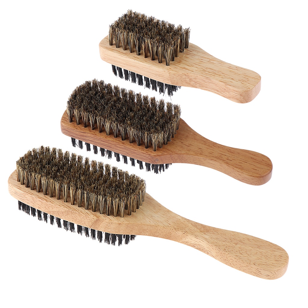 Cepillo para el pelo con cerdas de jabalí para hombre, cepillo ondulado de madera Natural para hombre, cepillo para peinado de barba para cabello corto, largo, grueso, rizado y ondulado
