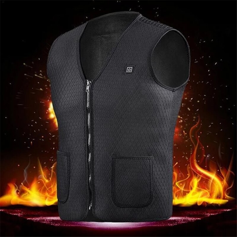 Men Women Outdoor USB Infrared Heating Vest Jacket Winter Flexible Electric Thermal Clothing Waistcoat Fishing Hiking